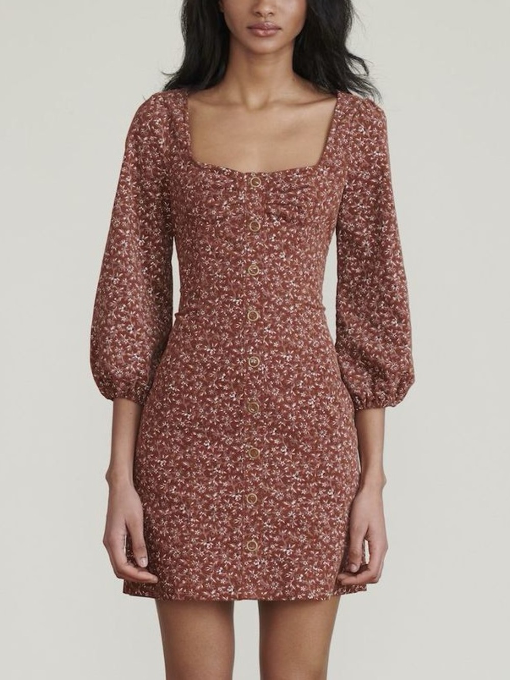 Veronica Beard Ranja floral Square-Neck Mini Dress